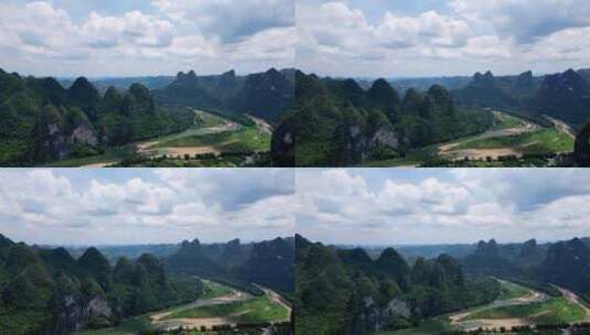 桂林蓝天白云下的喀斯特地貌高清在线视频素材下载