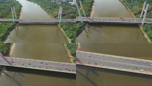 大桥上行驶的汽车高清在线视频素材下载