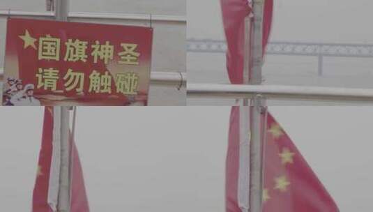 地拍武汉汉口长江客轮国旗飘扬高清在线视频素材下载