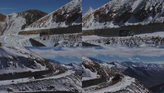 四川甘孜州雅哈垭口贡嘎群山高空航拍高清在线视频素材下载