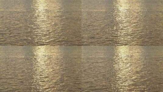 金色水面阳光照射江面夕阳下海面波光粼粼高清在线视频素材下载