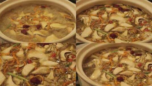 野生菌汤 美食升格视频高清在线视频素材下载