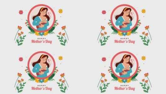 可爱的母亲喂养她的孩子-循环+阿尔法在4高清在线视频素材下载