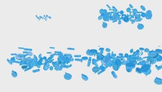 白色背面的蓝色3D逼真聊天或在线消息高清在线视频素材下载