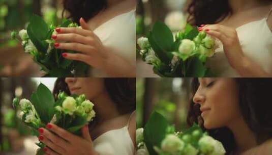 新娘，花束，鲜花，婚礼高清在线视频素材下载
