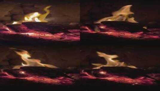 燃烧的灶火竖版高清在线视频素材下载