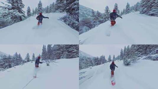 单板滑雪，极限，滑动，单板滑雪高清在线视频素材下载