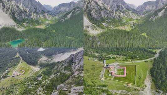 四川寺庙甘孜巴塘县措普沟措普寺高清在线视频素材下载