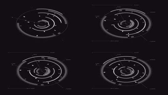 扁平UI特效动画 科技感线条HUD高清在线视频素材下载