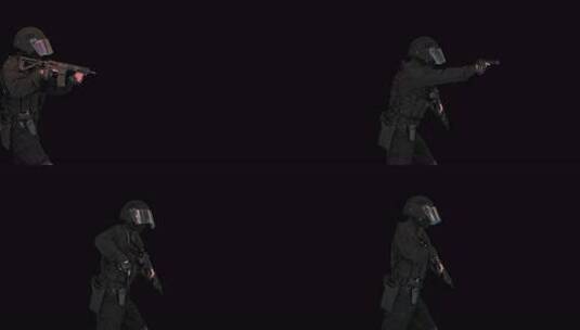 反恐部队警察步行，阿尔法频道高清在线视频素材下载