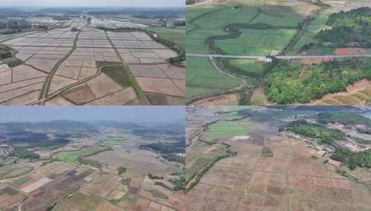 江西金溪：春日田园宛如大地调色板高清在线视频素材下载