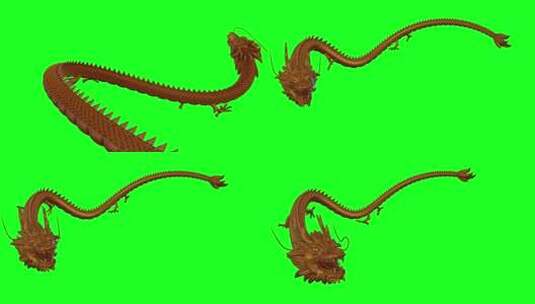 绿幕金色中国龙素材高清在线视频素材下载