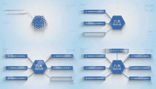 八大组织架构项目数据分类高清AE视频素材下载