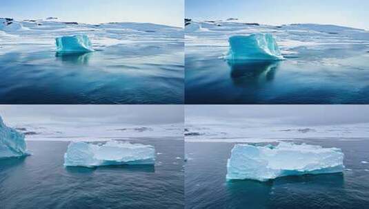 冰山浮动 海洋辽阔 北极景色 白雪苍茫高清在线视频素材下载