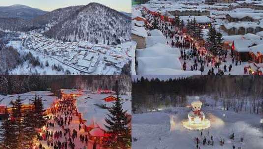 中国雪乡高清在线视频素材下载