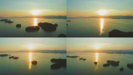 千岛湖日落高清在线视频素材下载