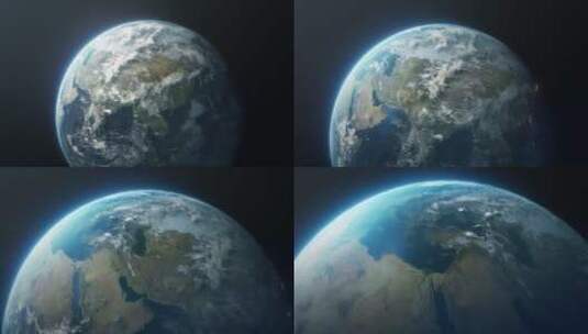 由远及近拍摄地球自转高清在线视频素材下载