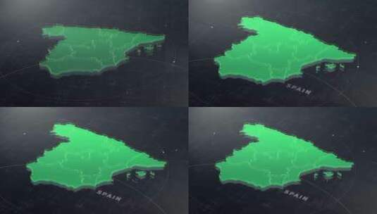 数字技术西班牙地图高清在线视频素材下载