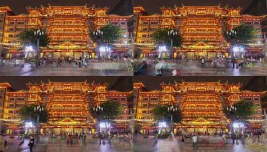 广东大佛寺夜景延时高清在线视频素材下载