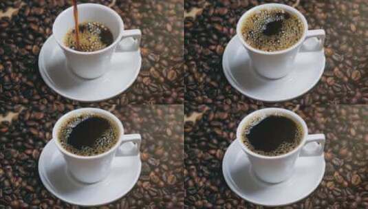 咖啡豆上的卡布奇诺高清在线视频素材下载
