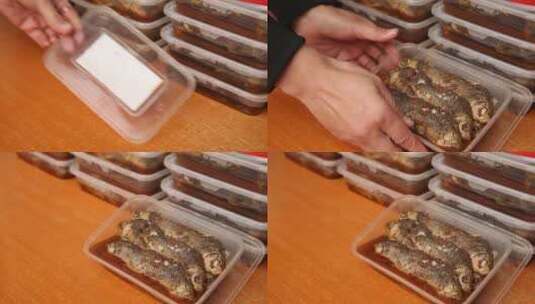 天津特产醋焖鱼焖酥鱼高清在线视频素材下载