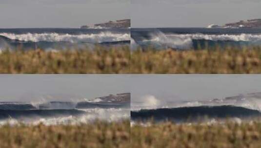海浪撞击海岸高清在线视频素材下载