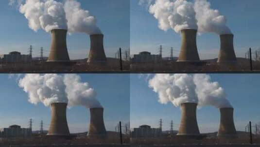 烟从三里岛核电站的反应堆升起高清在线视频素材下载