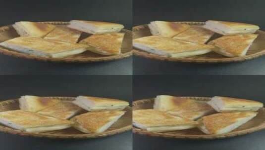 土家族大饼美食高清在线视频素材下载