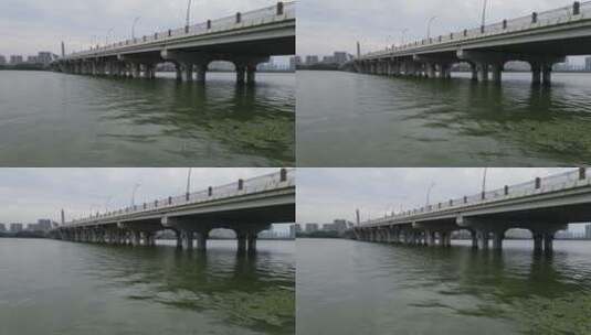 无锡蠡湖大桥涨水灾害4K航拍原素材高清在线视频素材下载