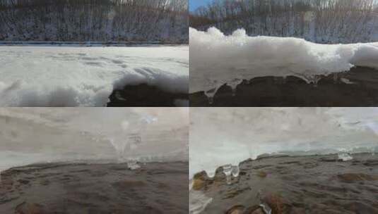水下拍摄冬天东北水下，冰下高清在线视频素材下载