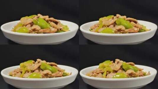 中餐湘菜-小炒肉4k视频旋转展示高清在线视频素材下载