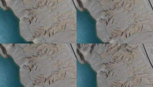 西藏喀什盘龙古道雪山湖泊风光高清在线视频素材下载