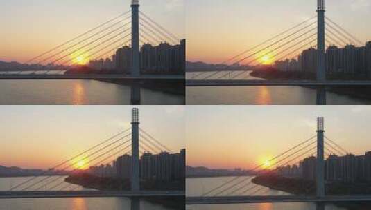 夕阳 五象大桥高清在线视频素材下载
