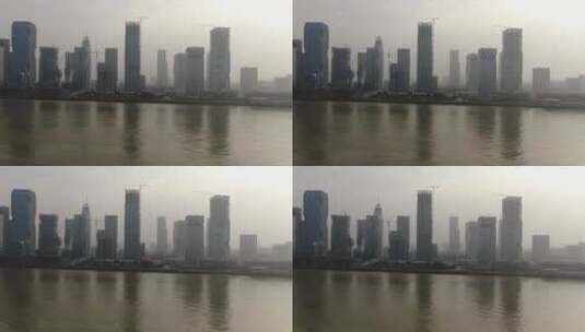 航拍广州城市风光珠江两岸高清在线视频素材下载