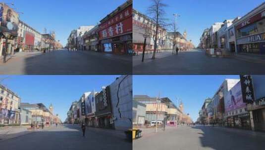 延时拍摄北京王府井大街移动高清在线视频素材下载