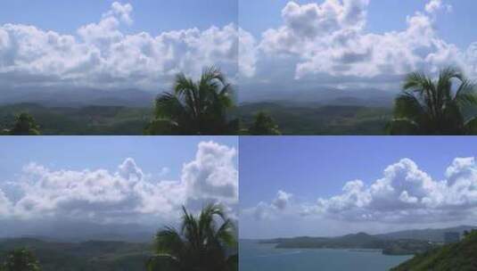 山峰海度假中的天空白云风景合集高清在线视频素材下载