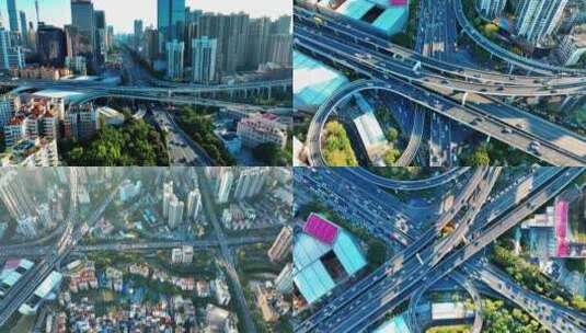 广州中山一立交桥2022年最新航拍高清在线视频素材下载