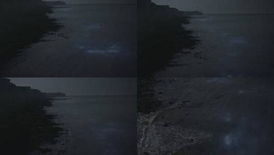 4K安静祥和的深夜海滩高清在线视频素材下载