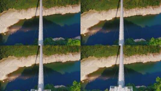 山谷中的吊桥高清在线视频素材下载