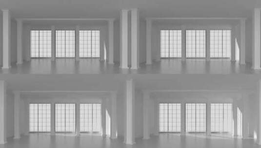 敞亮空房间内光与影创意空镜C4D动画高清在线视频素材下载