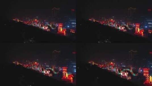 西安城墙灯会高清在线视频素材下载