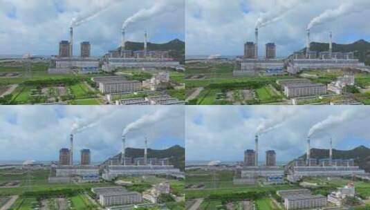 4k江门能源火力发电站公司主塔热力发电高清在线视频素材下载