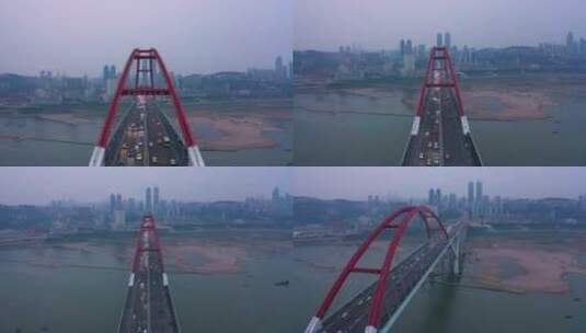 重庆菜园坝长江大桥航拍4K高清在线视频素材下载