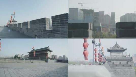 西安城墙实拍合集高清在线视频素材下载