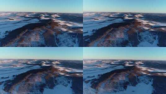 航拍冬季林海雪原风光高清在线视频素材下载