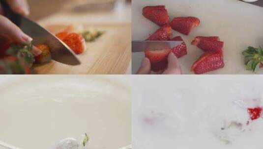 4k草莓牛奶广告空镜高清在线视频素材下载