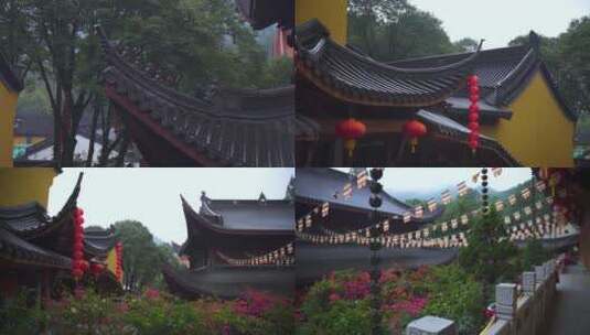 杭州飞来峰景区上天竺法喜禅寺古建筑视频高清在线视频素材下载