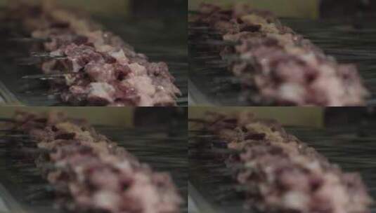 待烤的肉串高清在线视频素材下载