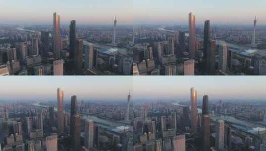 广州塔珠江新城地标建筑航拍高清在线视频素材下载