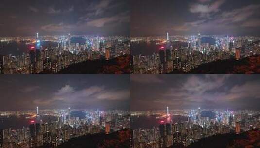 香港太平山夜景城市全景高清在线视频素材下载